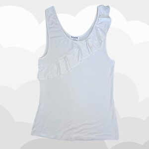 Frame Denim - Ruffle Front Tank Top in White